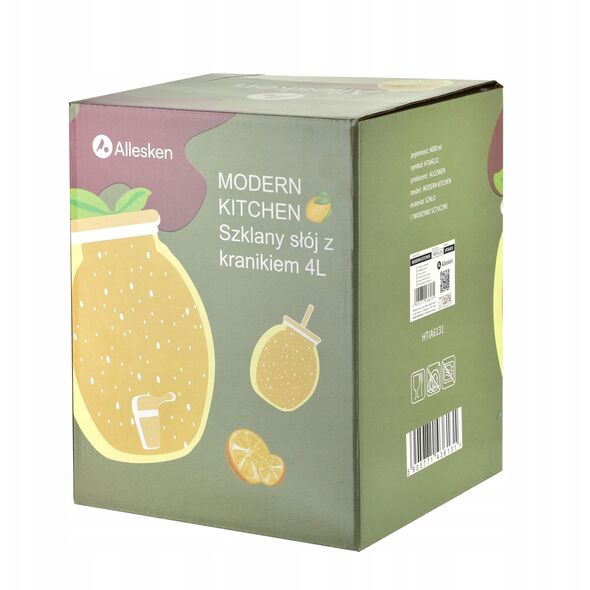 MODERN KITCHEN Γυάλινο βάζο με βρυσάκι 4L