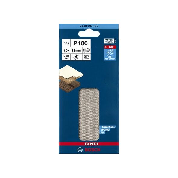 Bosch Bosch Expert M480 mesh sanding sheet 80 x 133mm, K100 (10 pieces, for orbital sanders)