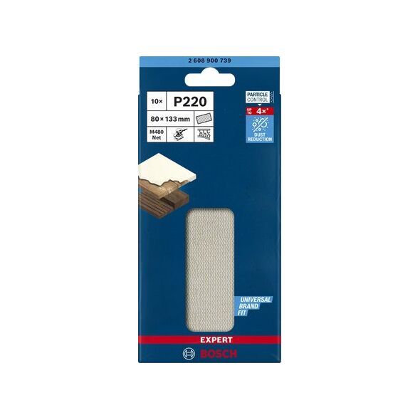 Bosch Bosch Expert M480 mesh sanding sheet 80 x 133mm, K220 (10 pieces, for orbital sanders)