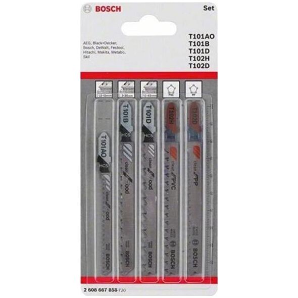 Bosch ZESTAW BRZESZCZOTÓW DO WYRZYNARKI T 5SZT. DREWNO-PLASTIK