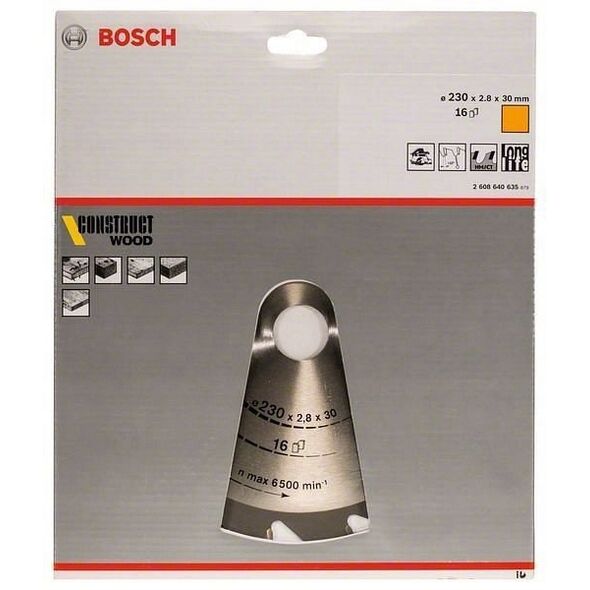 Bosch BOSCH PIŁA TARCZOWA CONSTRUT WOOD 230x2,8x30x16z B2608640635 - 2608640635