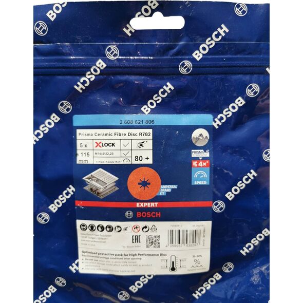 Bosch BOSCH R782 X-LOCK 115mm G80 5pcs - 2608621806 EXPERT RANGE