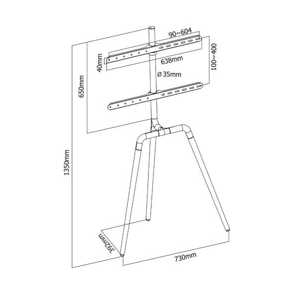 Ergosolid Stojak podłogowy Tritonix B 32'' - 65''
