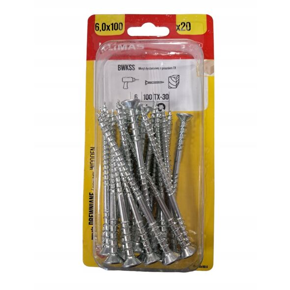 ΒΙΔΕΣ ΞΥΛΟΥ REG TORXWKSS 6.0X100 20ΤΕΜ