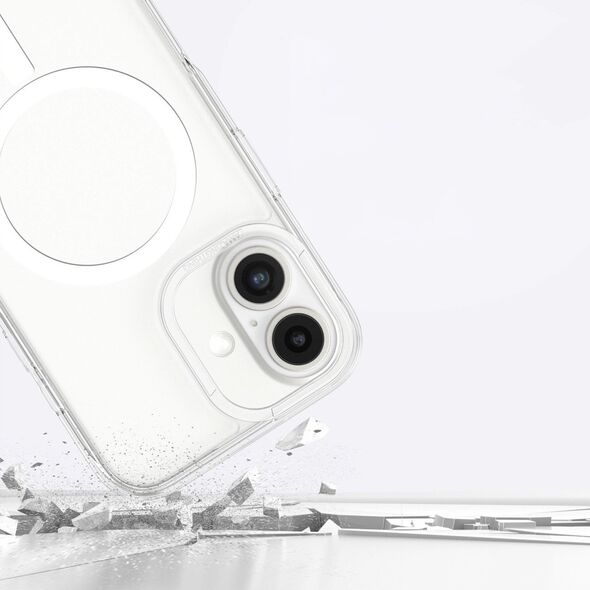 Θήκη σιλικόνης AMAZINGTHING Minimal Mag Case με μαγνητικό δακτύλιο για iPhone 16 - διαφανής