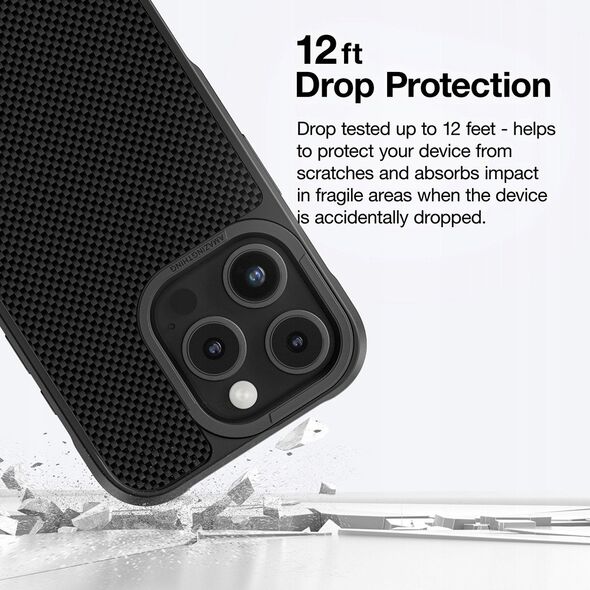 Θήκη θωράκισης AMAZINGTHING Titan Max Case με ίνες αραμιδίου 1500D για iPhone 16 Pro - μαύρο