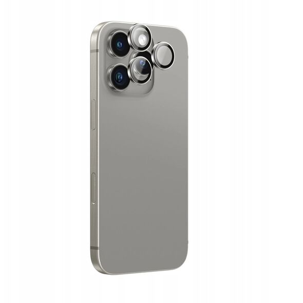Tempered glass AMAZINGTHING AR Aluminium 3 Lens Glass με πλαίσιο για φακούς κάμερας για iPhone 16 Pro / 16 Pro Max - γκρι