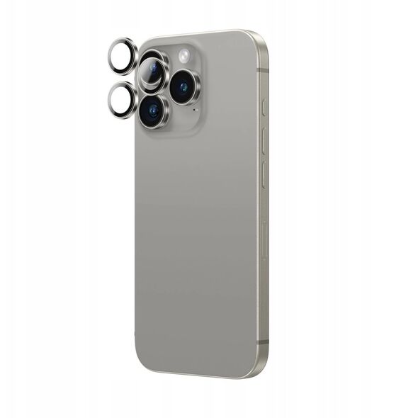 Tempered glass AMAZINGTHING AR Aluminium 3 Lens Glass με πλαίσιο για φακούς κάμερας για iPhone 16 Pro / 16 Pro Max - γκρι