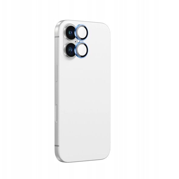 Tempered glass AMAZINGTHING AR Aluminium 2 Lens Glass με πλαίσιο για φακούς κάμερας για iPhone 16 / 16 Plus - μπλε