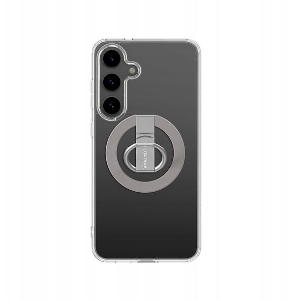 Θήκη σιλικόνης AMAZINGTHING Minimal Mag Case με μαγνητικό δακτύλιο και μαγνητικό δακτύλιο για Samsung Galaxy S25 - διαφανές