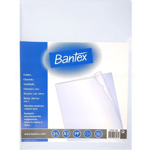 Διαφάνειες Bantex, χωρίς τρύπες, A3 120 μm, κουτί με 25 τεμάχια.