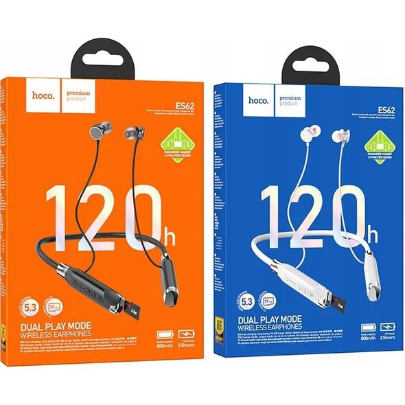 Słuchawki Hoco HOCO słuchawki bezprzewodowe bluetooth na szyję ES62 szare