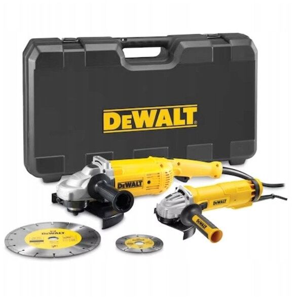 Σετ γωνιακού τροχού DEWALT 230+125mm (DWE492+DWE4207) +Δίσκοι DT3711, DT3731 Θήκη