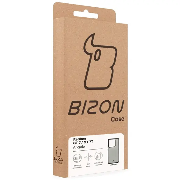 Etui Bizon Case Angelo do Realme GT 7 / 7T przydymione z czarną ramką