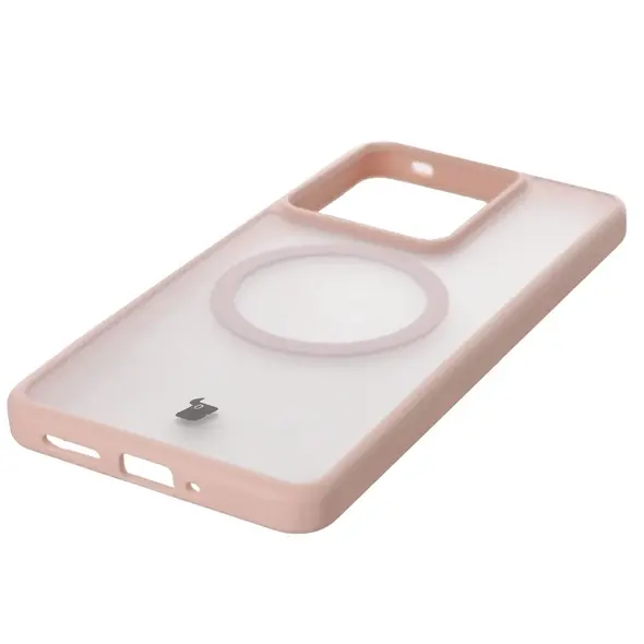Etui z pierścieniem magnetycznym Bizon Case MatteO do Realme GT 7 / 7T przydymione-różowe