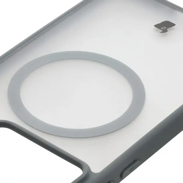 Etui z pierścieniem magnetycznym Bizon Case MatteO do Realme GT 7 / 7T przydymione-szare