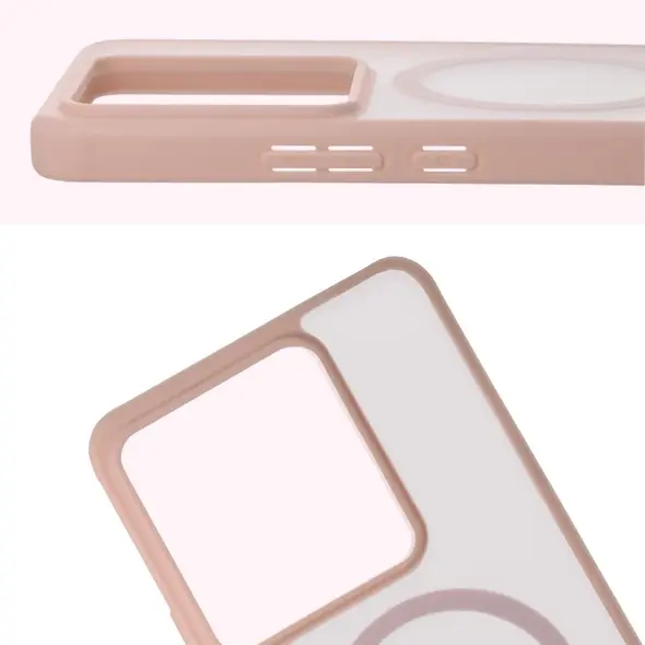 Etui z pierścieniem magnetycznym Bizon Case MatteO do Realme GT 7 / 7T przydymione-różowe