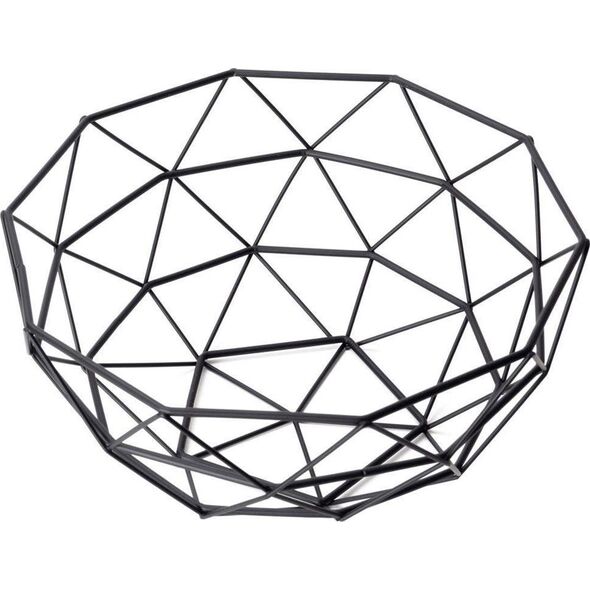 Vilde Koszyk GEOMETRYCZNY metalowy na owoce, warzywa, CZARNY, kosz, patera, miska