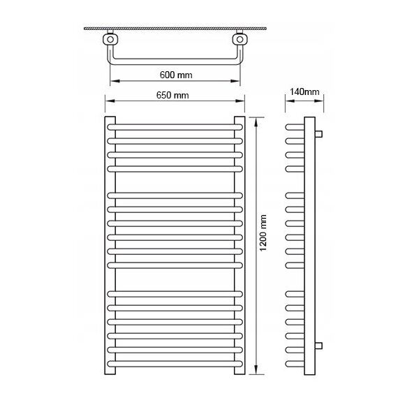 Θερμαντικό μπάνιου WEST W20/60 EDAN 950W 1200/650