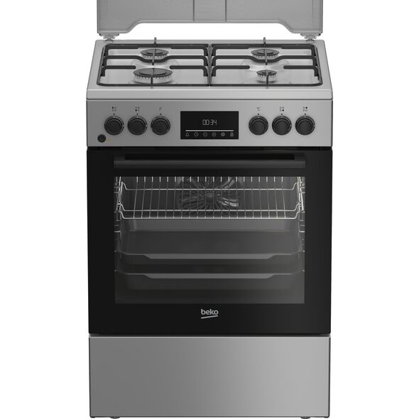 Κουζίνα BEKO FBM62320SDS, Πλάτος 60 cm, A, Αέριο/Ηλεκτρικό, Οθόνη LED