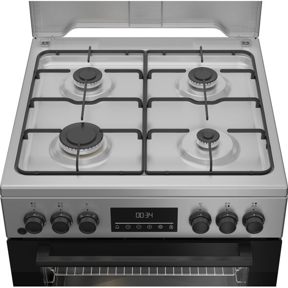 Κουζίνα BEKO FBM62320SDS, Πλάτος 60 cm, A, Αέριο/Ηλεκτρικό, Οθόνη LED