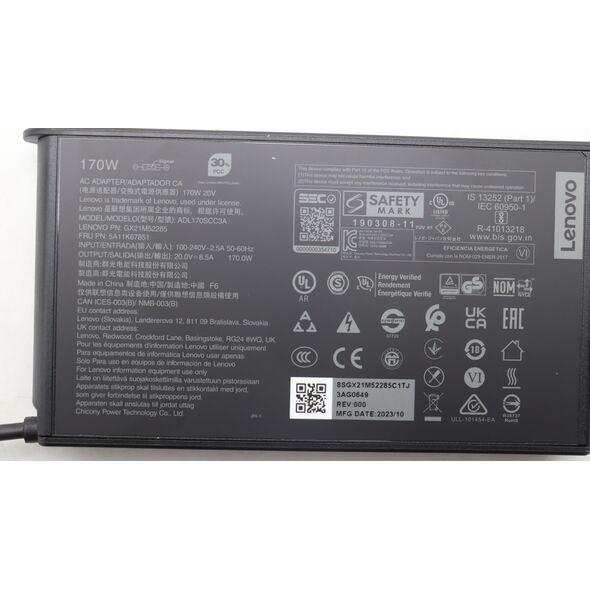 Προσαρμογέας Lenovo 5A11K67851 τροφοδοσίας/μετατροπέας Εσωτερικός 170 W Μαύρος