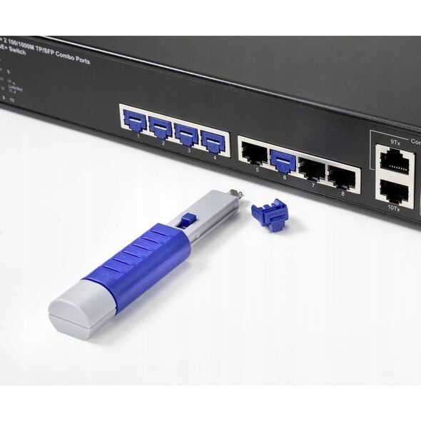 Renkforce RJ45 LAN-port RF-4695234 Σετ με 10 τεμ. Ασημί μπλε συμπεριλαμβανομένου 1 κλειδιού RF-4695234