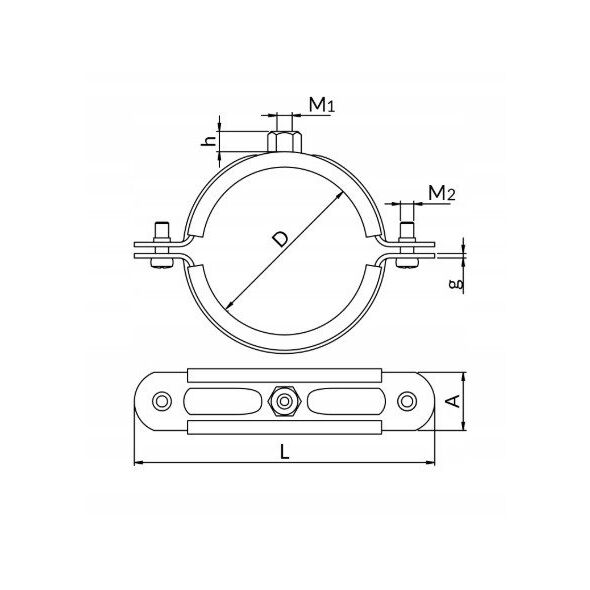 Μονή σφιγκτήρας HOBBY HUPG με επένδυση 1/2” (20-24) KPL M8