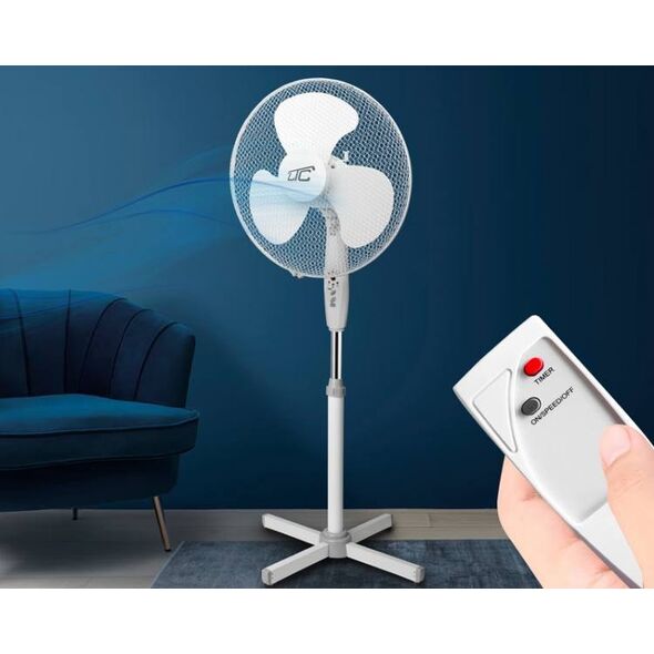 PS Wentylator stojący LTC  16" 50W 3tryby sterowany pilotem, biały HQ