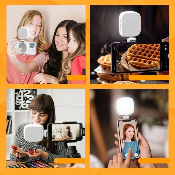 Lampa LED + Lusterko na Magnes do Telefonu MagSafe Zdjęcia Selfie Vlog C140 / Czarny