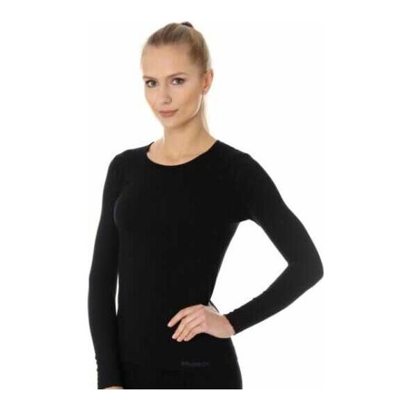 Brubeck LS00900A Koszulka damska z długim rękawem COMFORT COTTON czarny S
