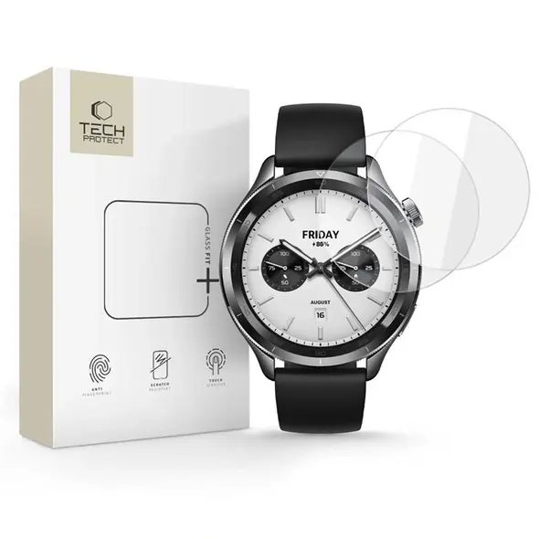 Szkło hartowane Tech-Protect Glass Fit+ Xiaomi Watch S4 Clear [2 PACK]