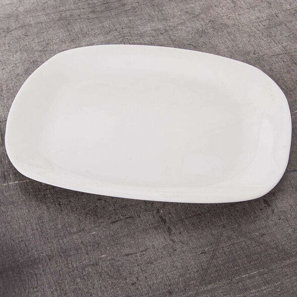 Orion Półmisek szklany BIAŁY prostokątny talerz patera szklana 28x21 cm uniwersalny