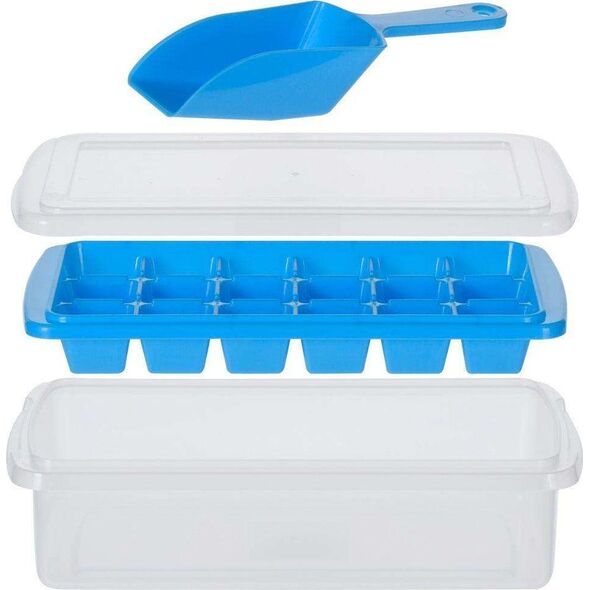Excellent Houseware Forma na lód kostki lodu do kostek z pojemnikiem i łopatką