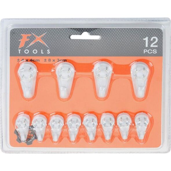 FX Tools Haczyk SZPILKOWY wieszak do betonu drewna ściany zawieszka zestaw 12 sztuk
