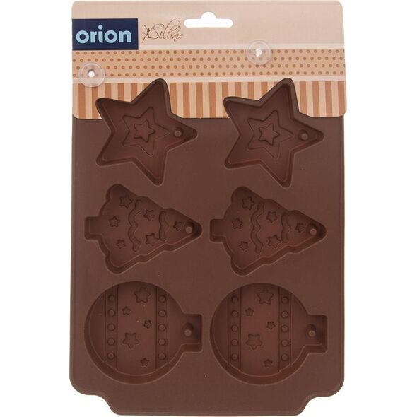Orion Forma do pieczenia ciastek, silikonowa, świąteczna, bombki, choinka, gwiazda