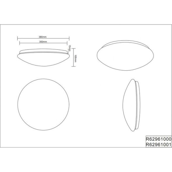 Lampa sufitowa lampa sufitowa Lukida 38 x 10 cm akrylowa led biała 2-częściowa
