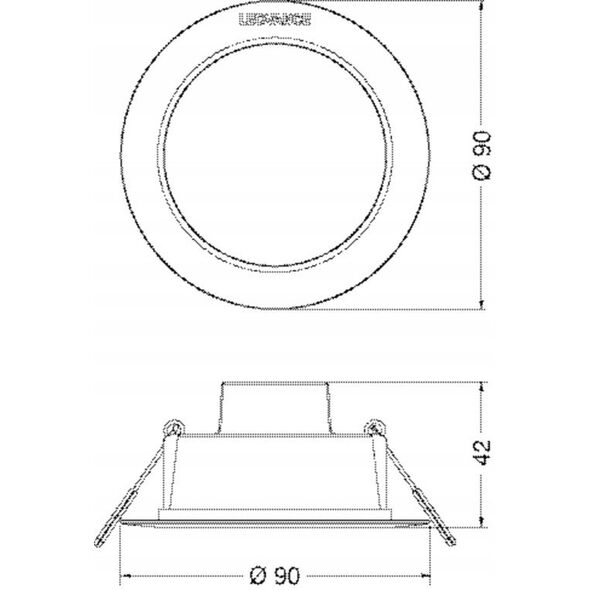 Lampa sufitowa Osram Oprawa LED DOWNLIGHT IP44 DN 90 4W 840 WT 4058075702882