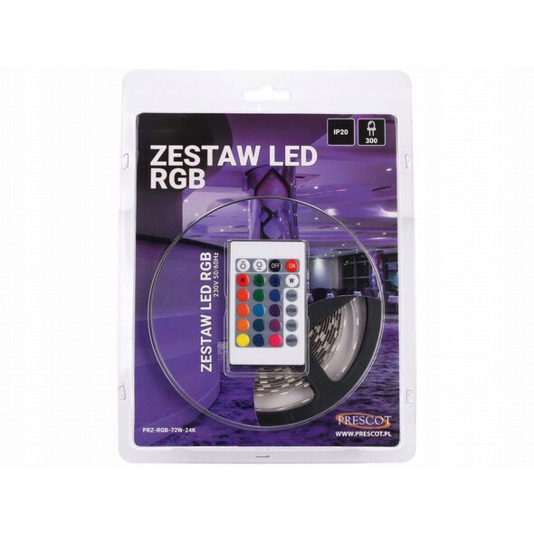 Prescot σετ ταινίας LED PRZ-RGB-72W-24K RGB 72W 300 led 24key IP20 blister