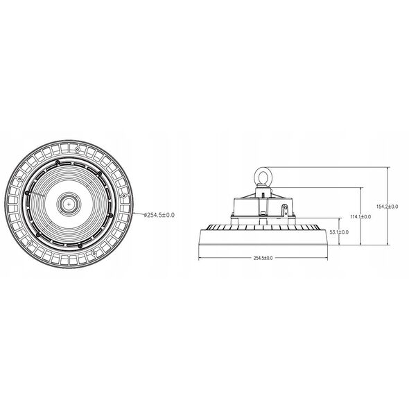Φωτιστικό High-Bay Slim Light Design UFO LED 100W 4000K 16000LM 120° 1-10 DIM IP66 IK10 μαύρο