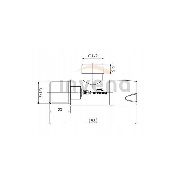 Invena γωνιακή βαλβίδα με κεραμική κεφαλή 1/2"x1/2", χρυσή ZW-49-01Z-W