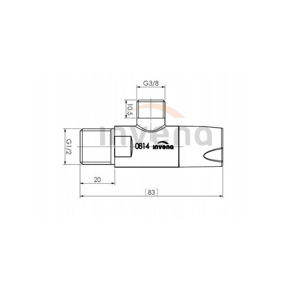 Invena γωνιακή βαλβίδα με κεραμική κεφαλή 1/2"x3/8", χρυσή ZW-49-00Z-W