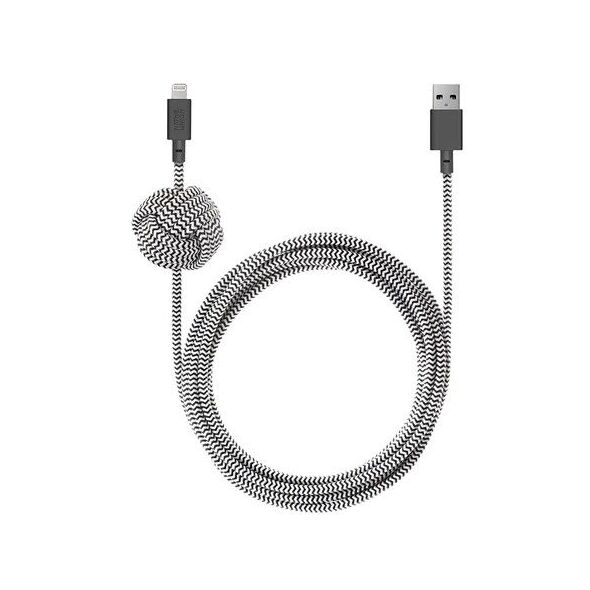 Kabel USB Native Union USB-A - Lightning 3 m Czarny Biały (NCABLE-KV-L-ZEB)