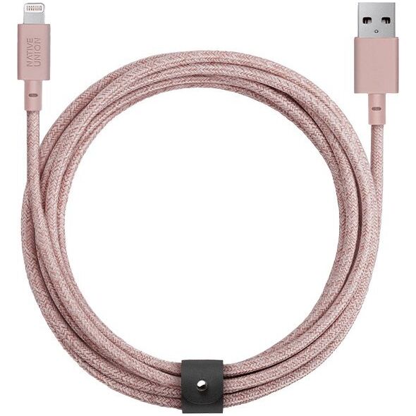 Kabel USB Native Union USB-A - Lightning 3 m Różowy (BELT-L-ROS-3-NP)