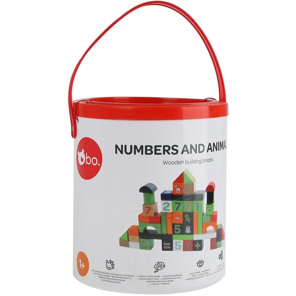 ξύλινα μπλοκ bo. "Numbers and Animals"