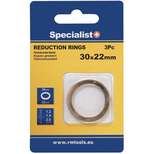 SPECIALIST+ δακτύλιος μείωσης, 30x22x1.2/1.4/2 mm, 3 τεμ.