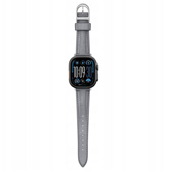 Δερμάτινο λουράκι AMAZINGTHING Class Band για Apple Watch 45 / 46 / 49 mm - γκρι