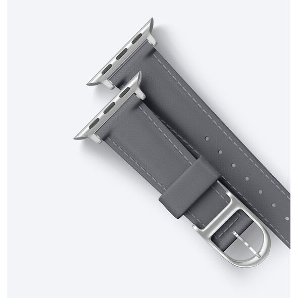 Δερμάτινο λουράκι AMAZINGTHING Class Band για Apple Watch 45 / 46 / 49 mm - γκρι