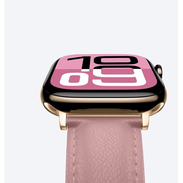 Δερμάτινο λουράκι AMAZINGTHING Class Band για Apple Watch 45 / 46 / 49 mm - ροζ