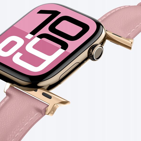 Δερμάτινο λουράκι AMAZINGTHING Class Band για Apple Watch 45 / 46 / 49 mm - ροζ